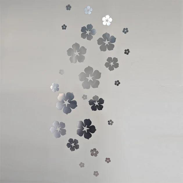 مجموعة 25 مرايا الوردة - لون فضي