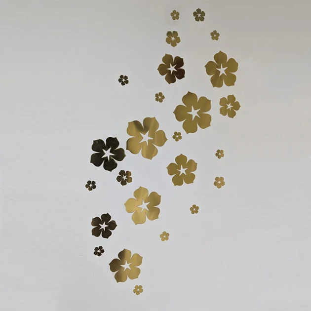 مجموعة 25 مرايا الوردة - لون ذهبي