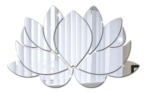 مرآة زهرة اللوتس - لون فضي
