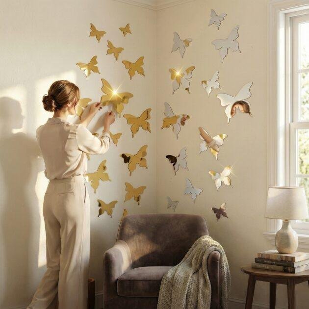 مجموعة 26 مرايا فراشة